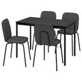 SANDSBERG / PÅBODA Table and 4 chairs, black/black/Remmarn dark grey, 110 cm