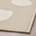 BOGENSE Rug, low pile, beige/white dotted, 133x195 cm