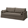HYLTARP Cover for 3-seat sofa, Gransel grey-brown