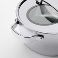 SENSUELL Pot with lid, stainless steel, grey, 4 l