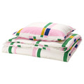 SYRABLADMAL Duvet cover and pillowcase, multicolour/check, 150x200/50x60 cm