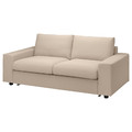 VIMLE Cover for 2-seat sofa-bed, with wide armrests/Hallarp beige