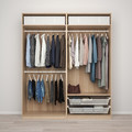 PAX / BERGSBO Wardrobe combination, white stained oak effect/white stained oak effect, 200x66x236 cm