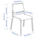 NORDEN / TEODORES Table and 4 chairs, white/white, 26/89/152 cm