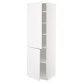 METOD High cabinet with shelves/2 doors, white/Voxtorp matt white, 60x60x200 cm