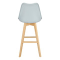 Bar Stool Norden Wood, high, PP, grey