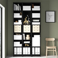 BILLY Bookcase comb w extension units, black oak effect, 120x28x237 cm