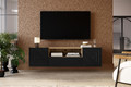 Wall-Mounted TV Cabinet Asha 167 cm, artisan/matt black