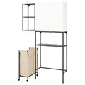 ENHET Storage combination for laundry, anthracite/white, 120x32x204 cm