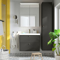 HAVBÄCK / ORRSJÖN Wash-stnd w drawers/wash-basin/tap, dark grey, 82x49x69 cm