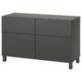 BESTÅ Storage combination w doors/drawers, dark grey/Lappviken/Stubbarp dark grey, 120x42x74 cm