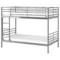 SVÄRTA Bunk bed frame, silver colour, 90x200 cm