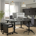 HATTEFJÄLL Office chair with armrests, Gunnared dark grey/black