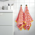 SLÅNHÖSTMAL Hand towel, orange/pink striped, 50x100 cm