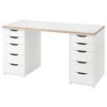 LAGKAPTEN / ALEX Desk, white anthracite/white, 140x60 cm