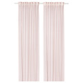 STENFRÖ Sheer curtains, 1 pair, with heading tape/pink, 145x300 cm