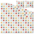 BRUKSVARA Duvet cover and 2 pillowcases, multicolour/dot pattern, 200x200/50x60 cm