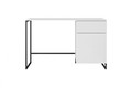 Desk with Drawer Asha 120 cm, matt white, black frame