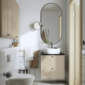 HAVBÄCK / TÖRNVIKEN Wash-stnd w drawers/wash-basin/tap, beige/black marble effect, 62x49x79 cm