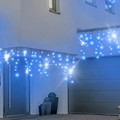 Christmas Curtain Lights In-/Outdoor 100 LED 4.8m, icicles, blue/white flash