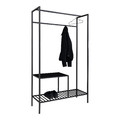 Coat Rack with Shoe Storage Open Wardrobe Vita, black