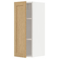 METOD Wall cabinet with shelves, white/Forsbacka oak, 30x80 cm