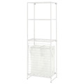 JOSTEIN Shelving unit with bags, in/outdoor wire/transparent white, 61x40/76x180 cm