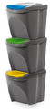 Prosperplast Sortibox Waste Sorting Bins 3 x 25l, grey