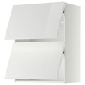 METOD Wall cab horizo 2 doors w push-open, white/Ringhult white, 60x80 cm