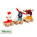 LILLIPUTIENS Set of 3 Farm Wooden Vehicles 12m+