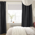 ANNAKAJSA Room darkening curtains, 1 pair, anthracite, 145x300 cm