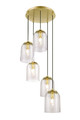 GoodHome Pendant Lamp Thestias E14, transparent/gold