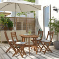 ASKHOLMEN Gateleg table+4 chairs, outdoor, foldable dark brown/Frösön/Duvholmen beige