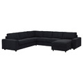 VIMLE Cover for corner sofa, 5-seat, with chaise longue with wide armrests/Saxemara black-blue