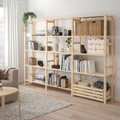 IVAR Shelving unit with storage box, pine, 259x30x179 cm