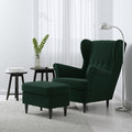 STRANDMON Wing chair, Djuparp dark green