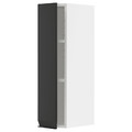 METOD Wall cabinet with shelves, white/Upplöv matt anthracite, 20x80 cm