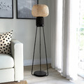 SYMFONISK Floor lamp with WiFi speaker, bamboo/smart