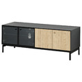 BOASTAD TV bench, black/oak veneer, 121x42 cm