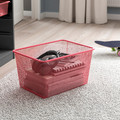 TROFAST Storage combination with box/trays, grey grey/light red, 34x44x56 cm