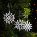 Christmas Hanging Decoration Snowflake 10cm 12pcs, white