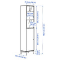 BOASTAD TV storage combination, black/oak veneer, 163x42x185 cm