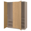 PAX / STORKLINTA Wardrobe combination, grey-beige/oak effect, 150x60x201 cm