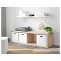 KALLAX Shelving unit, white stained oak effect, 42x147 cm