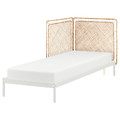 VEVELSTAD Bed frame with 2 headboards, white/Tolkning rattan, 90x200 cm