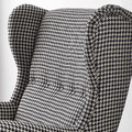 STRANDMON Armchair and footstool, Vibberbo black/beige