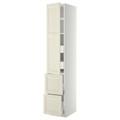 METOD / MAXIMERA Hi cab w shlvs/4 drawers/dr/2 frnts, white/Bodbyn off-white, 40x60x220 cm