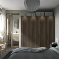 PAX / STORKLINTA Wardrobe combination, dark grey/dark brown stained oak effect, 200x66x201 cm