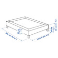 LYNGÖR Sprung mattress base with legs, white, 140x200 cm