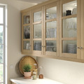 FORSBACKA Glass door, oak, 30x100 cm